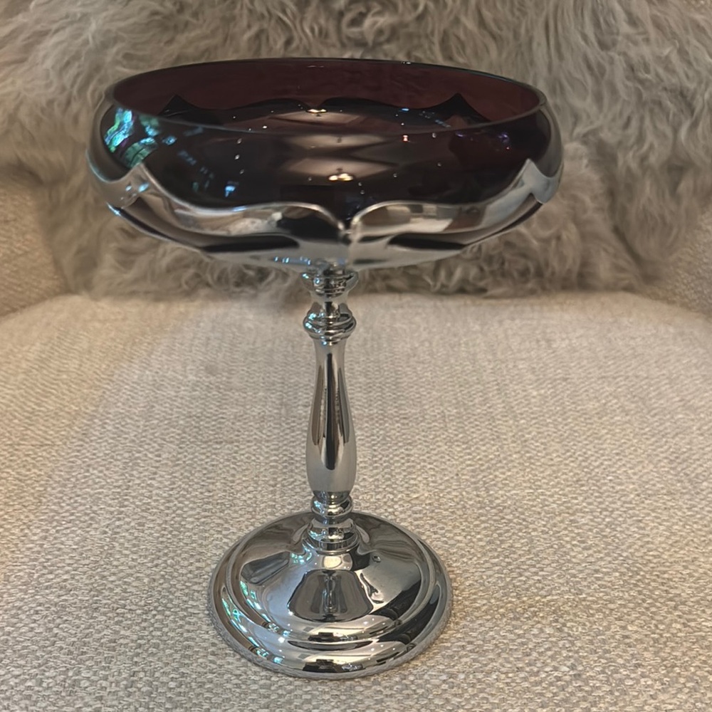 Elegant Silver and Purple Goblet